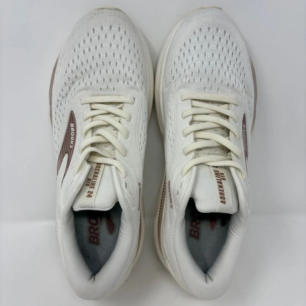 Brooks Adrenaline GTS 24 Women's Size 9 White Rose Gold Running Shoes Sneakers